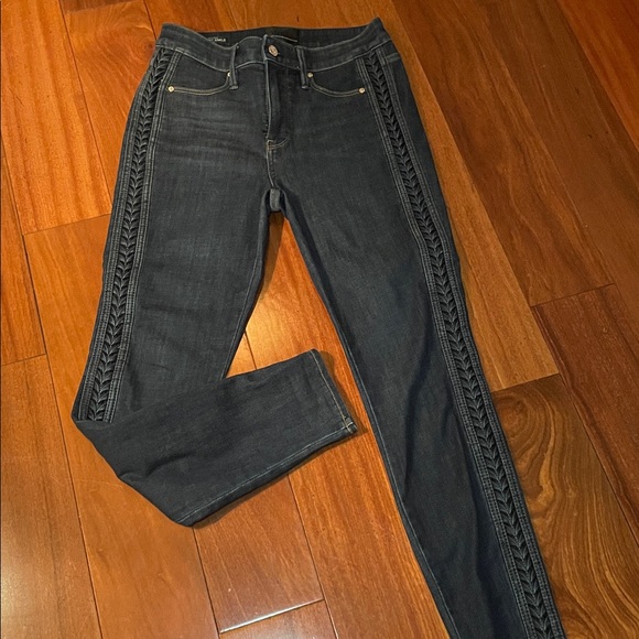 High Rise Skinny Jeans with Braided Sides - Picture 3 of 9